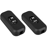 Zo.Yehaa 2PCS Inline Cord Switch, On/Off Lamp Control Appliance Switch Rocker AC120V 10A, 250V 6A Suitable for Table Desk Lamp Appliance, Black