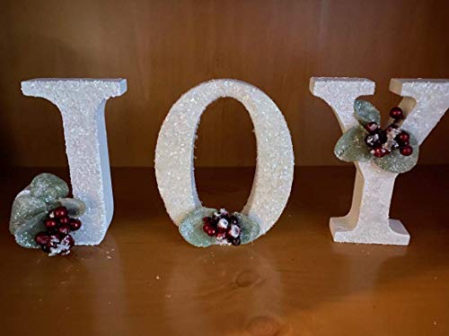 Amazon Com Joy Wood Lettering Joy White Glitter Letters Joy