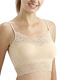 ANNY Women's Stretch Lace Half Cami Crop Top