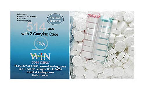 Coin Tissues | 514 Bulk Pack with 2 Carrying Cases | Compressed Towels | Camping Wipes | Toilet Pape - //coolthings.us
