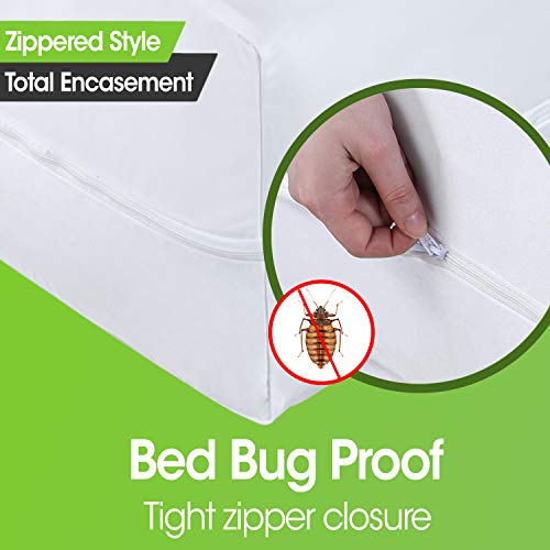 Guardmax Bed Bug Mattress Protector Cover Zippered | 100% Waterproof Encasement | Soft, Hypoallergenic and Breathable | Queen Size (60x80x11)