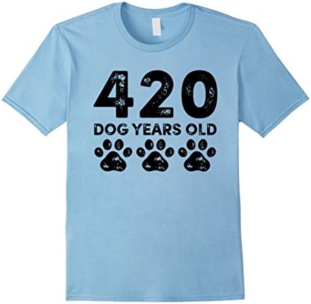 Mens 420 Dog Years Old - Funny 60th Birthday T-Shirt Large Baby Blue