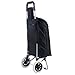 Giantex Shopping Trolley Dolly Grocery Cart Foldable W/Rolling Wheels Push Bag Condo Apartment Picnic Beach Travel Portable Folding Push Pull Grocery Utility Cart, Black