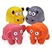 Chiwava 4PCS 3.1'' Squeak Latex Puppy Toy Lovely Elephant Cow Sets Pet Interactive Play for Small Dogs Assorted Color