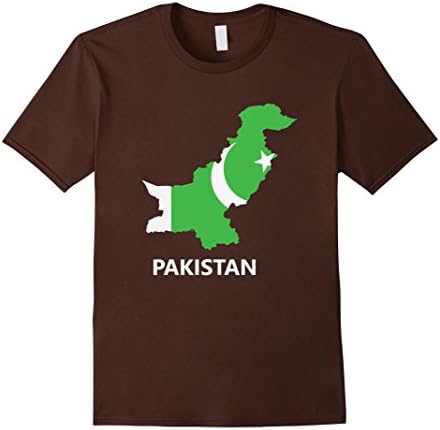Mens Logiamerch: Pakistan Flag Map T-Shirt Small Brown