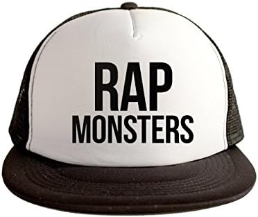 Rap Monsters Swag Hip Hop Print 80s Style Snapback Hat Cap White Black