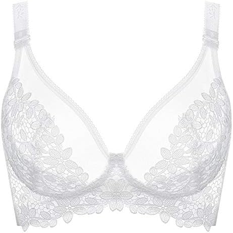 Yanwenkang The new ultra-thin cup large size adjustment type gathers lace ladies underwear to receive the breast bra