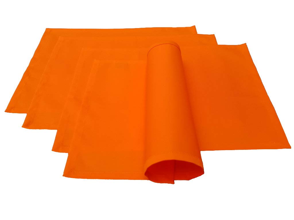 Place Mat Set of 4 Approx. 46 x 36 cm Cotton Many Colours (Orange)