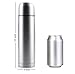 Stainless Steel Vacuum Insulated Flask: Thermos Construction with Cup Cap and Pourable Stopper, 16.9 Ounces, For Hot or Cold Beverages
