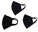 3 Pcs Unisex PM 2.5 Pollen Dust Face Mouth Mask Anti Dust Activated Carbon Cotton Warm Masks Filter Respirator Reusable Washable Allergy Flu Gauze Mask for Women&Men, All Black