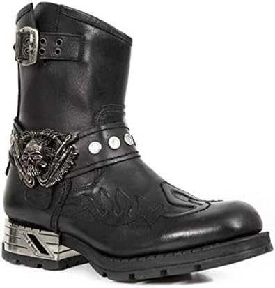 Amazon.com | New Rock Women's 407-S1 Silver Cross Buckle Ankle