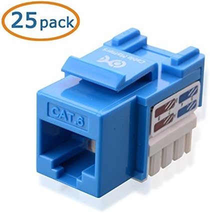 HD Enjoy 25-Pack Cat6 RJ45 Keystone Jack in Blue and Keystone Punch-Down Stand