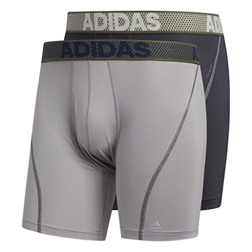adidas Men’s Sport Performance Climacool Boxer Briefs Underwear (2-Pack), Light Onix/Night Grey Night Grey/Light Onix, Medium