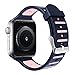 ZYTX Compatible with Apple Watch Band 40mm, Silicone Band with Shock-Proof and Shatter-Resistant Protective Case Replacement for Apple Watch Series 4 (Midnight Blue/Vintage Rose)