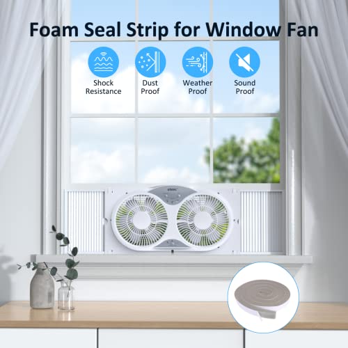 shinic Window Fan with Reversible Airflow Quiet, Twin 9" Blades, Full