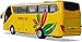 Utopia Home 7 Inch Die Cast Toy Bus with Light and Pull-Back Function - Illuminating Yellow Color (Scale 1:32)