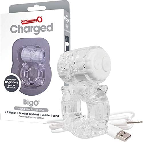 Screaming O Charged The Big O Rechargeable Vibrating Cock Ring, Clear, 84 gram