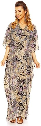 Looking Glam Ladies Full Length Maxi Kimono Kaftan Summer Cover Up Oversized Throw Dress