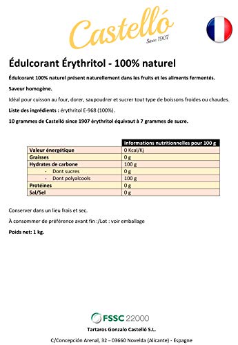 Zoetstof Erythritol - Gegranuleerde - Natuurlijke Suikervervanger - Geen GMO - 0 Glycemische Index - Keto en Paleo… - Afbeelding 7