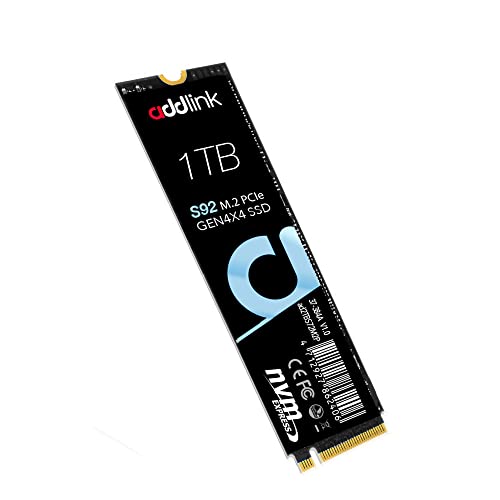 addlink M.2 Gaming Internal SSD 1TB S92 NVMe PCIe Gen4x4, Speed up to 4700MB/s, 3D NAND M.2 2280 internal Solid-State Drive…