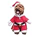 BINGPET Santa Dog Christmas Costume and Hat Set for Small Dogs