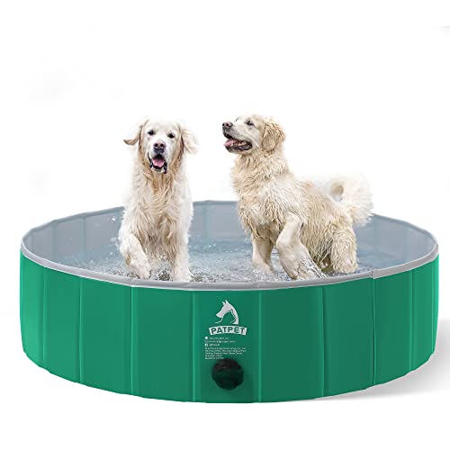 PATPET Dog Pool for Large Dogs XL- Foldable Hard Plastic Shell - Technical View