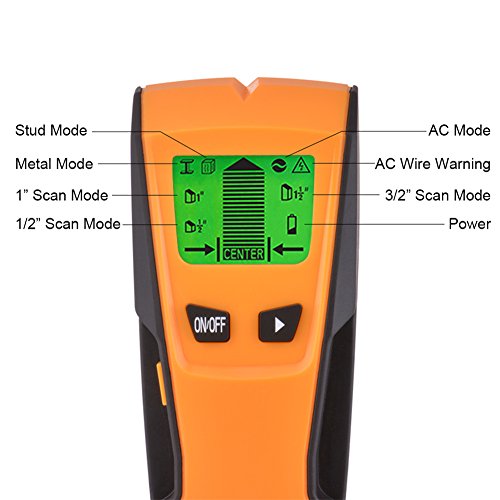 OWIKAR TH-210 3 in 1 LCD Backlight Stud Metal AC Live Wire Finder Electronic Stud Wall Finder Detector Scanner, High Precision, Long-Lasting And Lightweight Design (Yellow) - Thumbnail 6