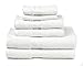 Premium Bamboo Cotton 6 Piece Towel Set (2 Bath Towels, 2 Hand Towels and 2 Washcloths) - Natural, Ultra Absorbent and Eco-Friendly (White)