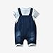 LvYinLi Cute Baby Boy Clothes Suit Infant Boys' Short Sleeve T-Shirt+Denim Overalls Jumpsuit Pants Outfits Sets (0-6 Months, Blue 3)