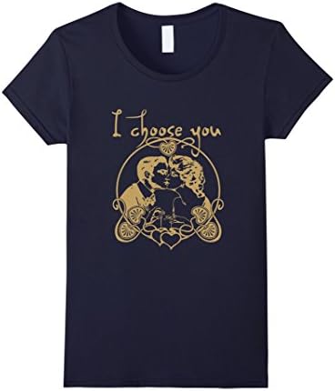 Women's I Choose You Best Romantic Popular Couple New Design T-Shirt Medium Navy