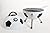 Gibson 107188.01 Home Golf Ball BBQ Steel Grill with Wood Handle, 14-Inch, White