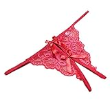 HP95(TM) Women Panties Open Fork Transparency Tanga Underwear Lingerie (Red)