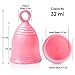 Peachlife Silicone Ring Menstrual Cup | Pull Stem Loop for Easy Removal | Reusable for up to 10 Years of Leak-Proof, Comfortable Period Protection | Large, Medium Firm Peachcup