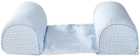 Baby Pillow Supports Head &amp; Neck Prevent Flat Head, Used In Infants Bed, Cot, Crib and Push Chair Removable Pillows Case (plaid light blue)