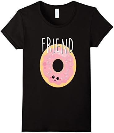 Women's Bestie Shirt Cute Food BFF Best Friend Doughnut Teen Funny Small Black