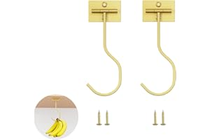 Linjhokbs 2 PCS Foldable Banana Hanger,Rustproof Banana Hook，Under Cabinet Banana Hook Adhesive，for Space Saving Kitchen Orga