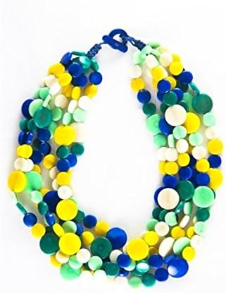 Organic Tagua Nut Lolita Multi-Strand Necklace - Seaglass Combo