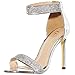 shoewhatever Olivia Jaymes Women's Stiletto High Heel Sandals with Rhinestone Ankle Strap Open Toe Dress Party Formal Pump Shoes