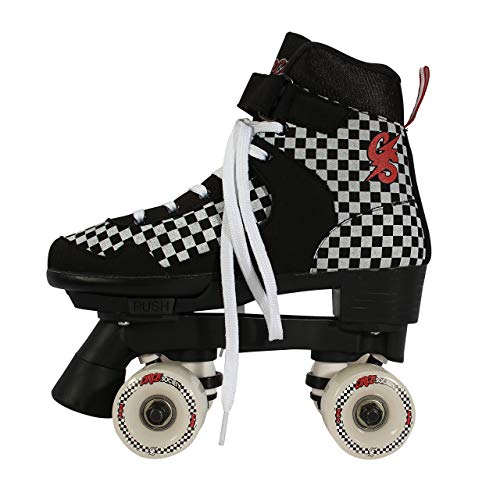 Circle Society Classic Adjustable Indoor and Outdoor Childrens Roller Skates - Checkered (Renewed) - Thumbnail 4