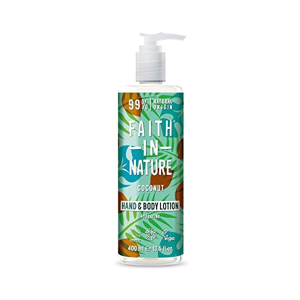 Faith In Nature Natural Coconut Hand and Body Lotion, Hydrating, Vegan and Cruelty Free, No SLS or Parabens, 400 ml