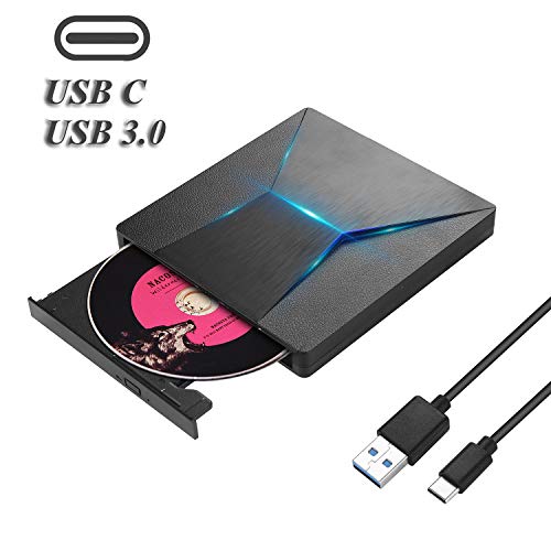 MMUSC External CD DVD Drive,Type C USB 3.0 Slim Portable External CD DVD Drive Burner Optical Drive CD+/-RW DVD +/-RW Superdrive Disc Duplicator Compatible with Mac/MacBook Pro/Air/iMac/Laptop/Windows - Thumbnail 7