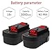 VANON 2-Pack HPB18 4.8Ah 18V Ni-MH Battery Replacement for Black and Decker 18V Battery HPB18-OPE 244760-00 A1718 FSB18 FEB180S FS18FL, Compatible with Black & Decker 18v Cordless Power Tools