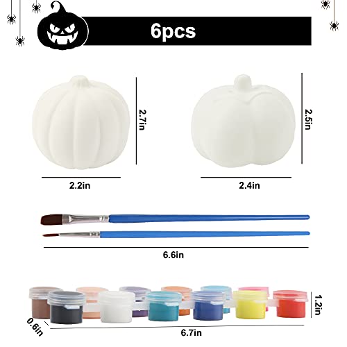 LovesTown DIY Pumpkin Squishies, 6 PCS Halloween Squishes Pumpkins Paint Your Own Squishies Kids Halloween Crafts for Halloween Thanksgiving Party Favors