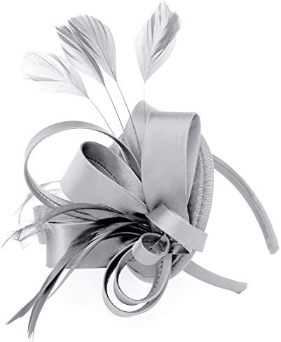Fascinator Hats for Women Cocktail Feather Mesh Net Veil Party Kentucky Derby