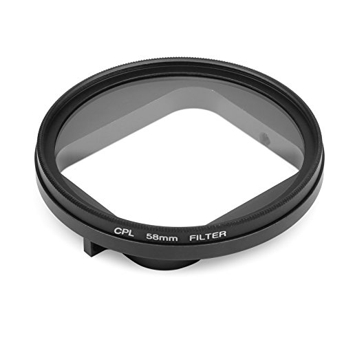 D&F 58mm Professional CPL(Circular Polarizer Lens) with Lens Cover and Adapter Ring for GoPro Hero 6/5 Original Waterproof Case