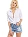 SheIn Women's Button Down Long Sleeve Blouse Shirt Top Small White