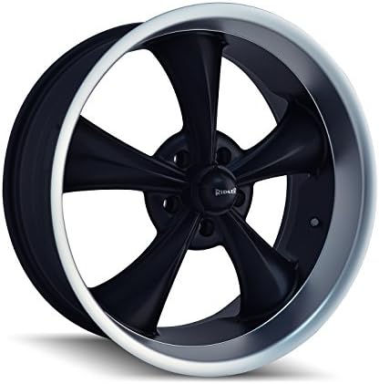 Ridler Style 695 Matte Black/MACHINED Lip Wheel (17 x 7. inches /5 x 120 mm, 0 mm Offset)