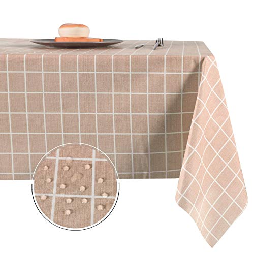 Obstal 100% Waterproof PVC Table Cloth, Oil-Proof Spill-Proof Vinyl Rectangle Tablecloth, Wipeable Table Cover for Outdoor and Indoor Use