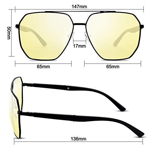BEDO Anti Glare HD Night Vision Yellow Polarized TAC Glasses for Men Driving Shades