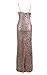 Miss ord Women's Sleeveless V Neck Sequined Maxi Prom Dress with Side Split Medium Gold